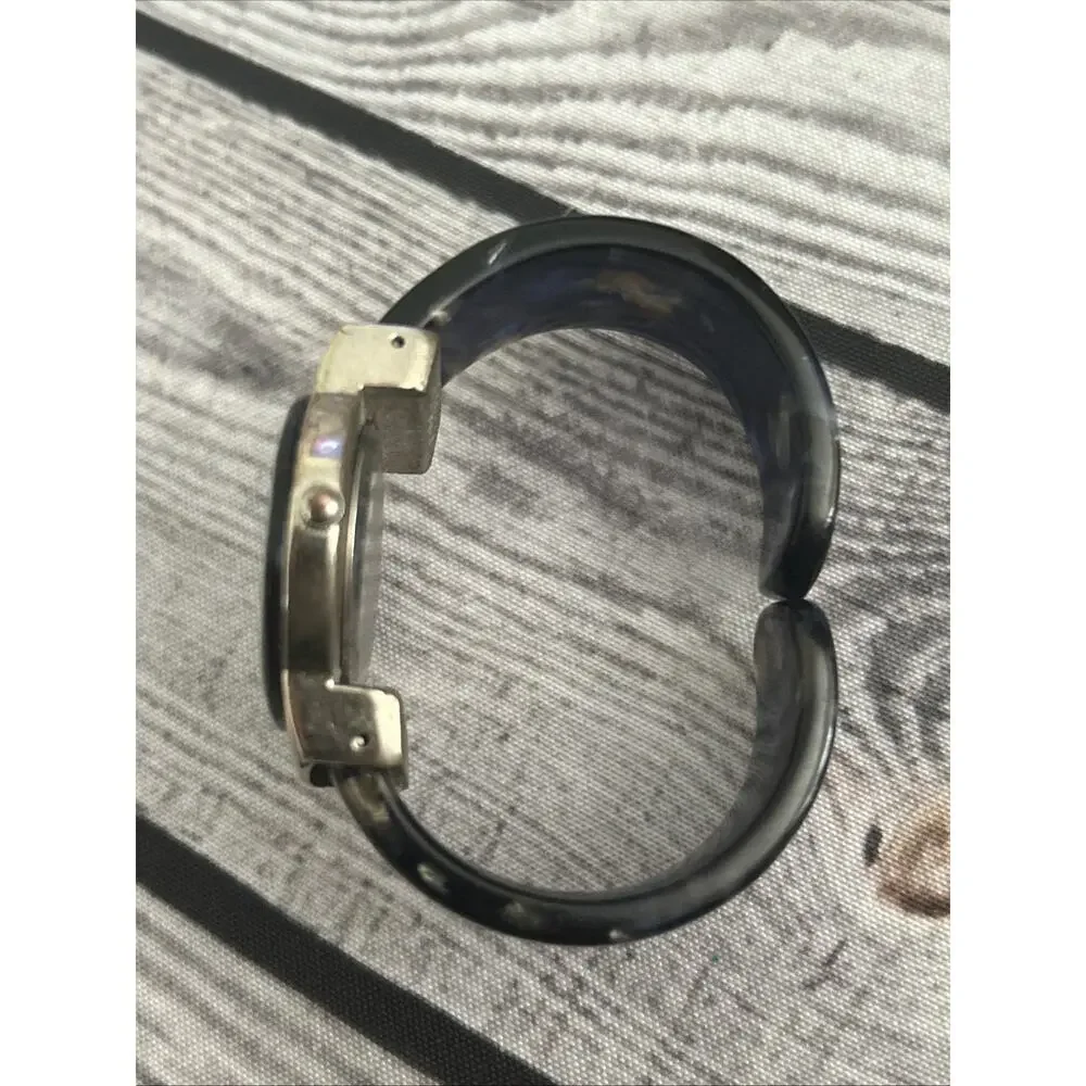 Geneva Silver Tone Multicolored Bezel And Band Women’s Cuff Watch